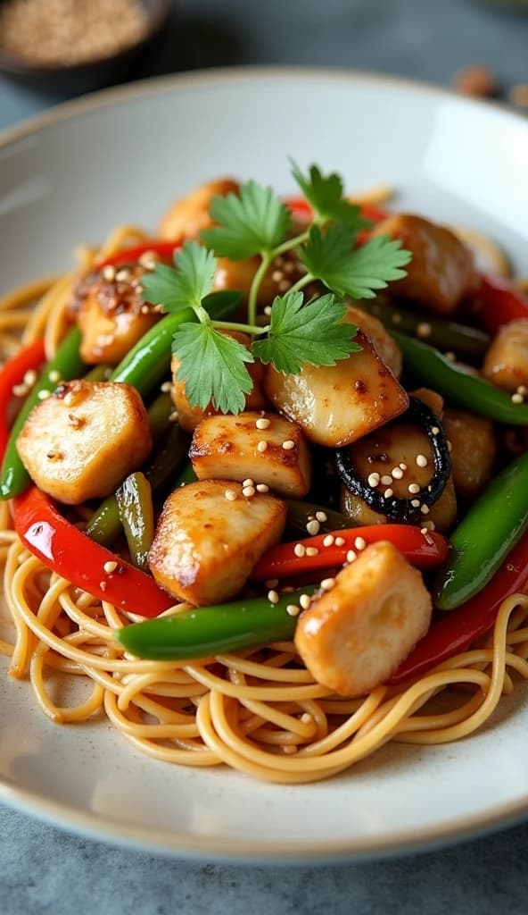 Chicken and Vegetable Stir-Fry Noodles