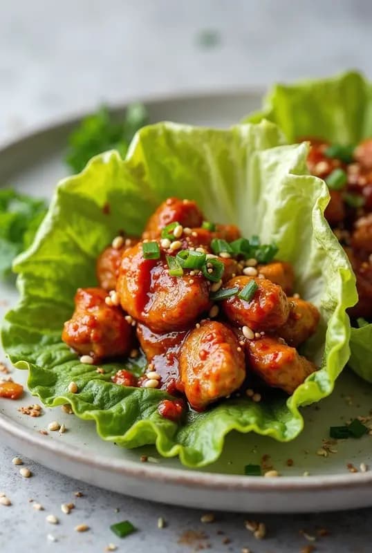 Gochujang Chicken Lettuce Wraps