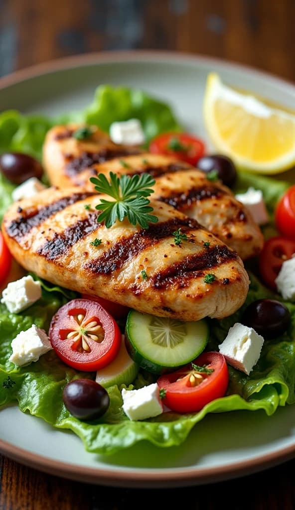 Greek Salad with Grilled Chicken