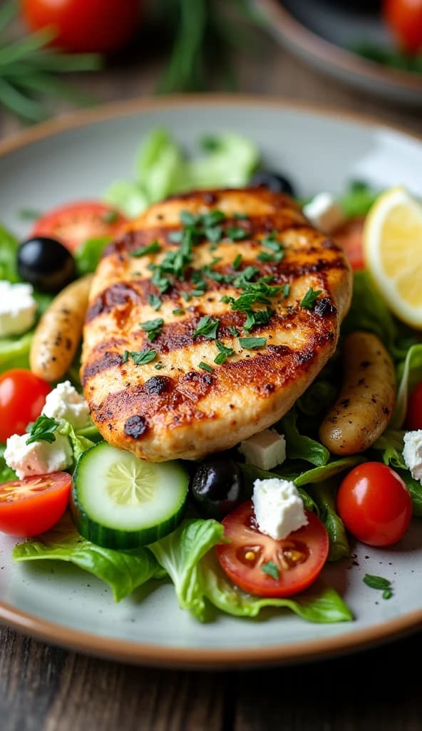 Greek Salad with Grilled Chicken