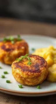 Mini Fish Cakes with Sweet Potato Mash