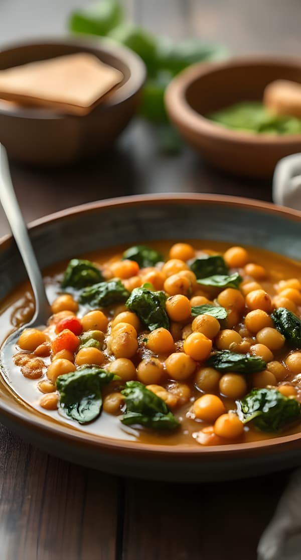 Simple Chickpea & Spinach Stew