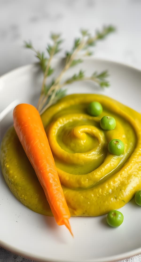 Soft Carrot and Pea Purée